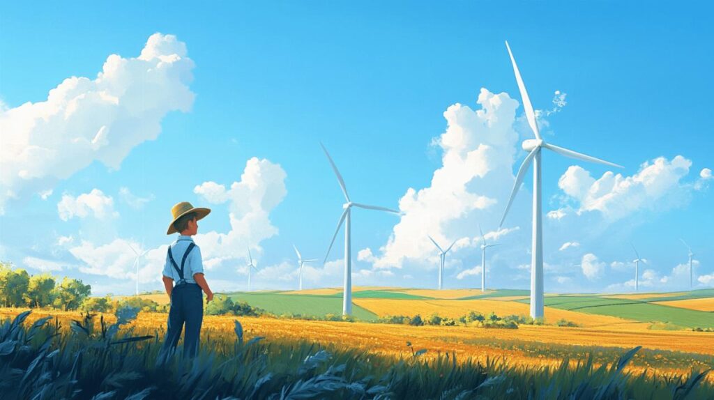 revenu moyen généré par une éolienne pour un agriculteur