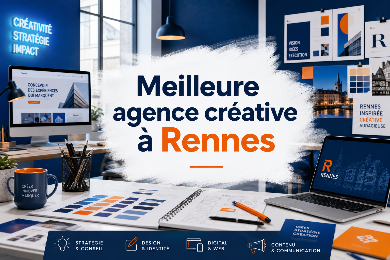Meilleure agence créative Rennes : guide pratique Meilleure agence créative Rennes en bureau moderne